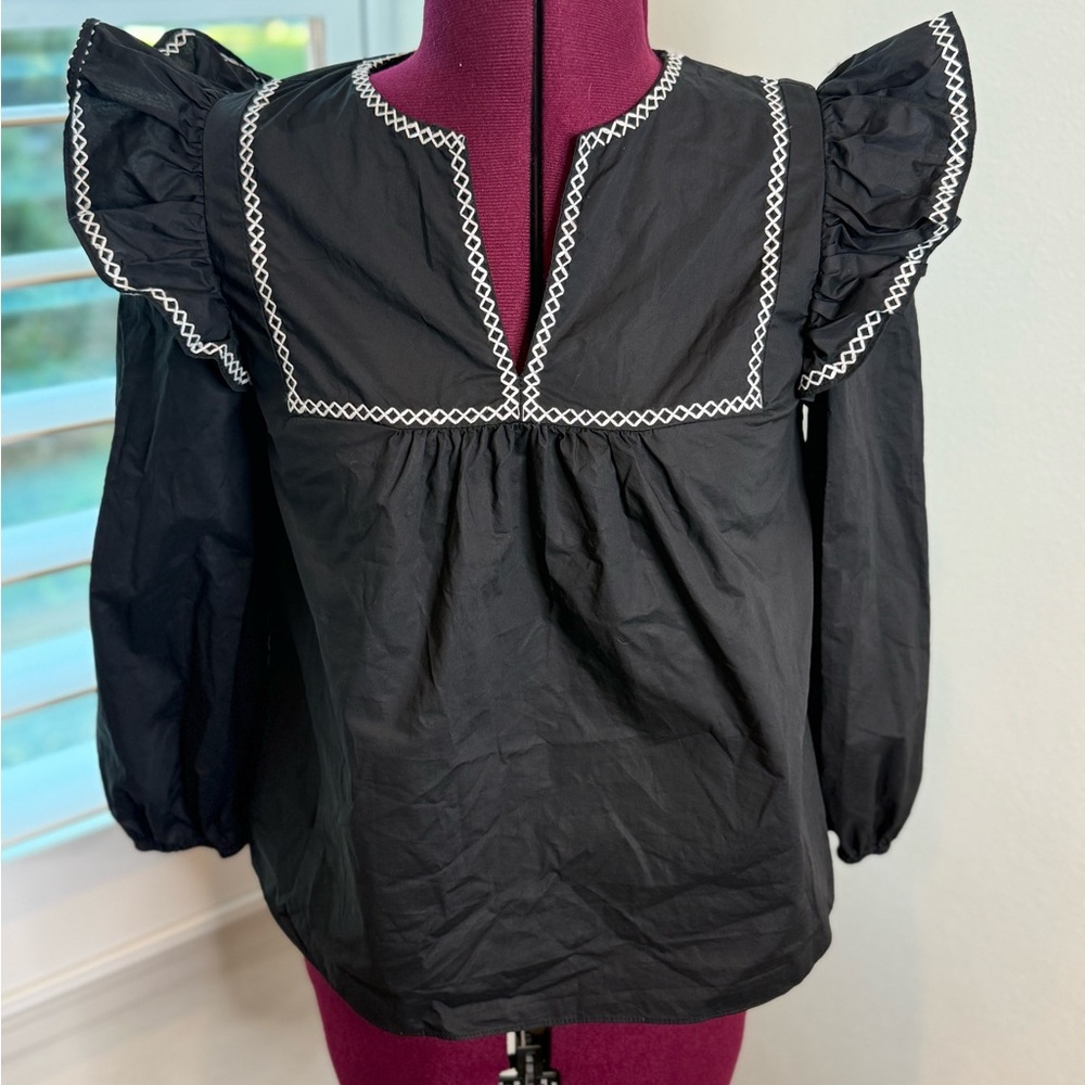 English Factory Embroidered Ruffle Balloon Top at NORDSTROMS NOW! - Picture 4 of 8